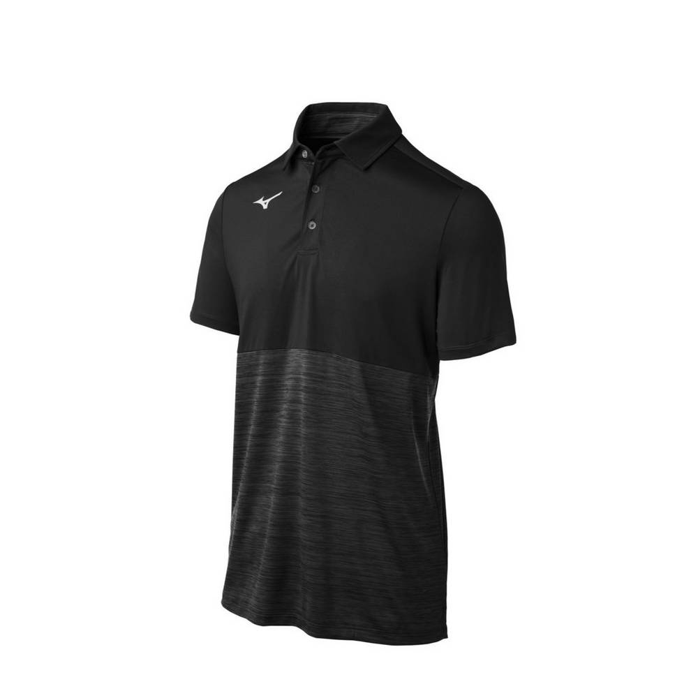 Camisas Polo Mizuno Alpha - Homem - Pretas - OJNCE4296